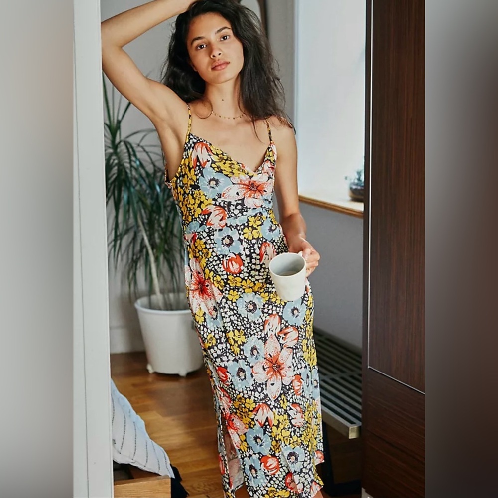 Anthropologie Floral Midi Dress - Multicolor